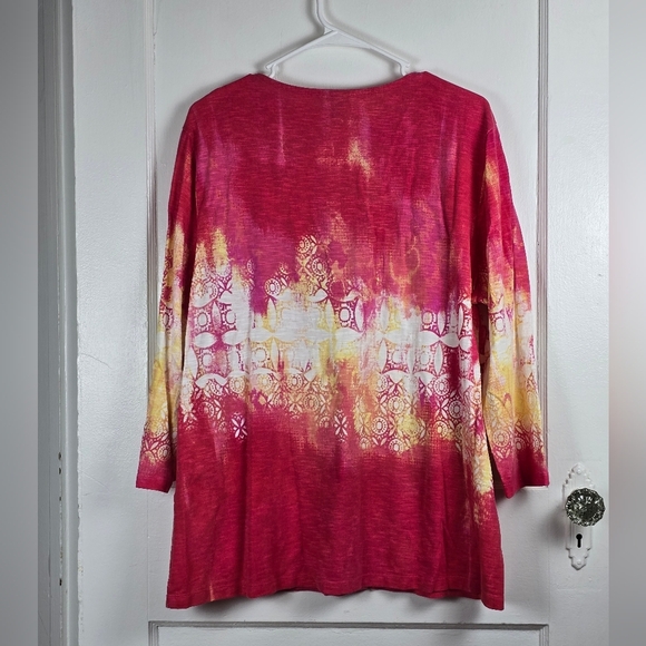 Chico's Bright Boho Tie Dye Top Size 3 XL - Picture 2 of 7